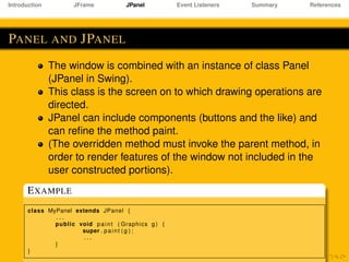 Panel In Awt The AWT and Swing | PDF