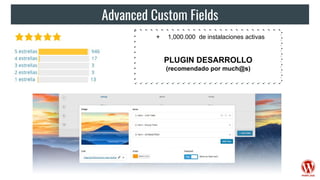 Advanced Custom Fields
+ 1,000.000 de instalaciones activas
PLUGIN DESARROLLO
(recomendado por much@s)
 