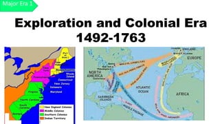 Exploration and Colonial Era
1492-1763
Major Era 1
 