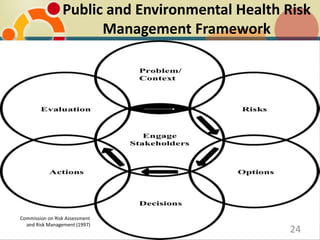 Public and Environmental Health Risk
Management Framework
24
Commission on Risk Assessment
and Risk Management (1997)
 