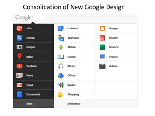 Consolidation of New Google Design
 