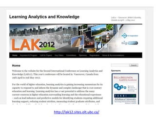 http://lak12.sites.olt.ubc.ca/
 