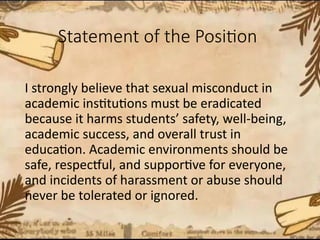 Eradicating Sexual Misconduct in Academic Institutions: Creating Safe ...