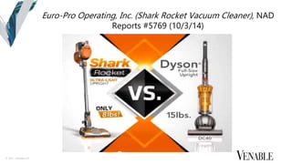 © 2015 Venable LLP
Euro-Pro Operating, Inc. (Shark Rocket Vacuum Cleaner), NAD
Reports #5769 (10/3/14)
 