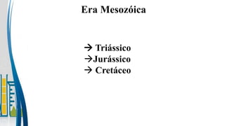Era Mesozóica
 Triássico
Jurássico
 Cretáceo
 