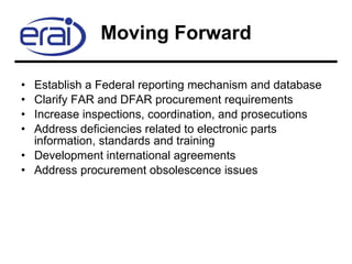 Dfar Path Forward ERAI -Counterfeit Awareness-Avoidance Training | PPT