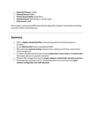 Comprehensive Guide to Electronic Remittance Advice (ERA) in Medical ...