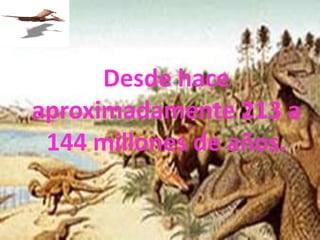 Desde hace
aproximadamente 213 a
144 millones de años.
 