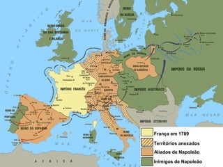 França em 1789
Territórios anexados
Aliados de Napoleão
Inimigos de Napoleão
 