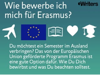 Wie bewerbe ich mich für Erasmus?