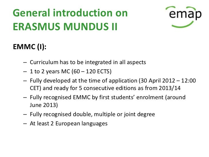 EMMC General introduction on Erasmus Mundus