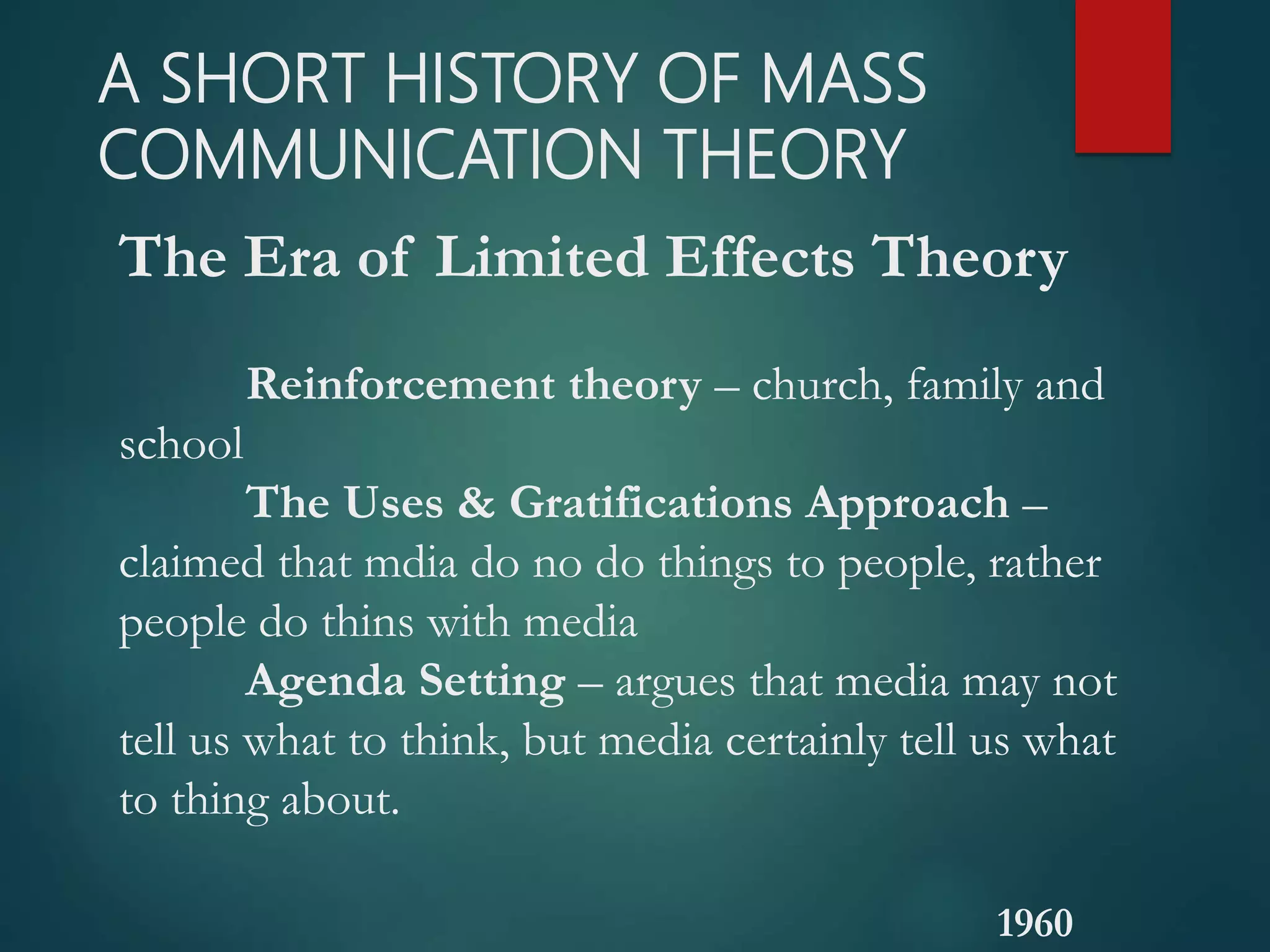 Eras of mass communication theories | PPT
