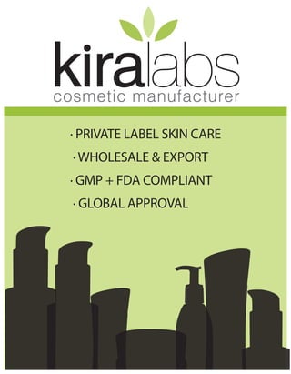 kiralabs
cosmetic manufacturer

 · PRIVATE LABEL SKIN CARE
  · WHOLESALE & EXPORT
 · GMP + FDA COMPLIANT
  · GLOBAL APPROVAL
 