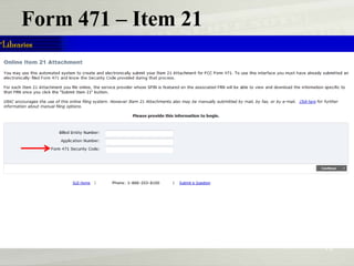 Form 471 – Item 21

70

 