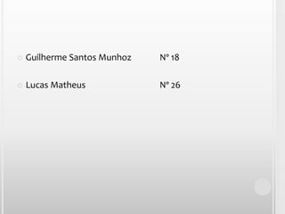 Guilherme Santos Munhoz	Nº 18Lucas Matheus 			Nº 26