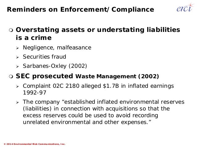 Estimating And Disclosing Environmental Liabilities