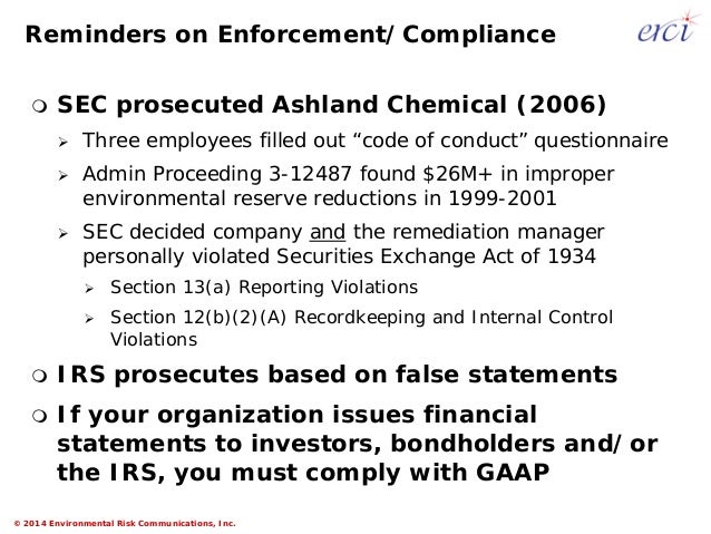 Estimating And Disclosing Environmental Liabilities
