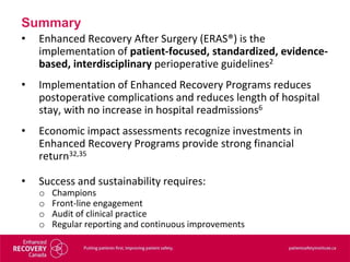 Enhanced Recovery Program Enhanced Recovery Canada Presentation | PPTX