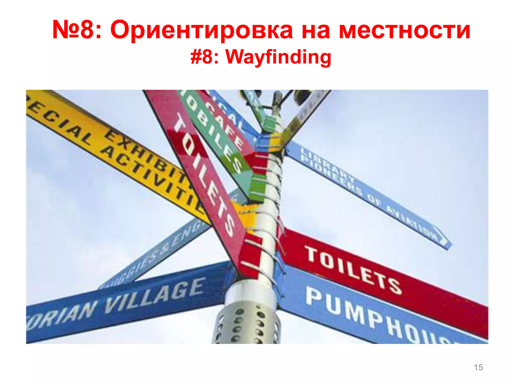 №8: Ориентировка на местности
#8: Wayfinding
15
 