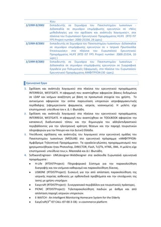 Σχεδιαστής Λογισμικού και Διαχειριστής Δικτύου στα πλαίσια του  Β’ ΕΠΕΑΕΚ «Αναβάθμιση Βιβλιοθήκης Πανεπιστημίου Αιγαίου» - Υπεύθυνος Πακέτου κ. Π. Παπαχίου με κύριες υπευθυνότητες:Σχεδίαση και Υλοποίηση Πύλης (portal) της Κεντρικής Βιβλιοθήκης (Dreamweaver MX , jsp, Sun Portal)<br />Επιλογή, εγκατάσταση, επιμόρφωση χρηστών, διαχείριση λειτουργίας εκπαιδευτικής πλατφόρμας για την υποστήριξη e-learning (WebCT Vista)<br />Σχεδίαση, υλοποίηση και υποστήριξη εφαρμογής Γκρίζας Βιβλιογραφίας (προγραμματισμός και διαχείριση Oracle 9i, δημιουργία web interface)<br />Διαχείριση servers που υποστηρίζουν τις On line υπηρεσίες της βιβλιοθήκης (Solaris – Windows 2003)<br />Σχεδιαστής Eκπαιδευτικού Υλικού στα πλαίσια του  Β’ ΕΠΕΑΕΚ «Αναβάθμιση Προγράμματος Σπουδών Τμήματος Γεωγραφίας» για την πλατφόρμα WebCT Vista.