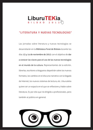 Programa completo do LiburuTekia de Bilbao (13 e 14 de novembro)