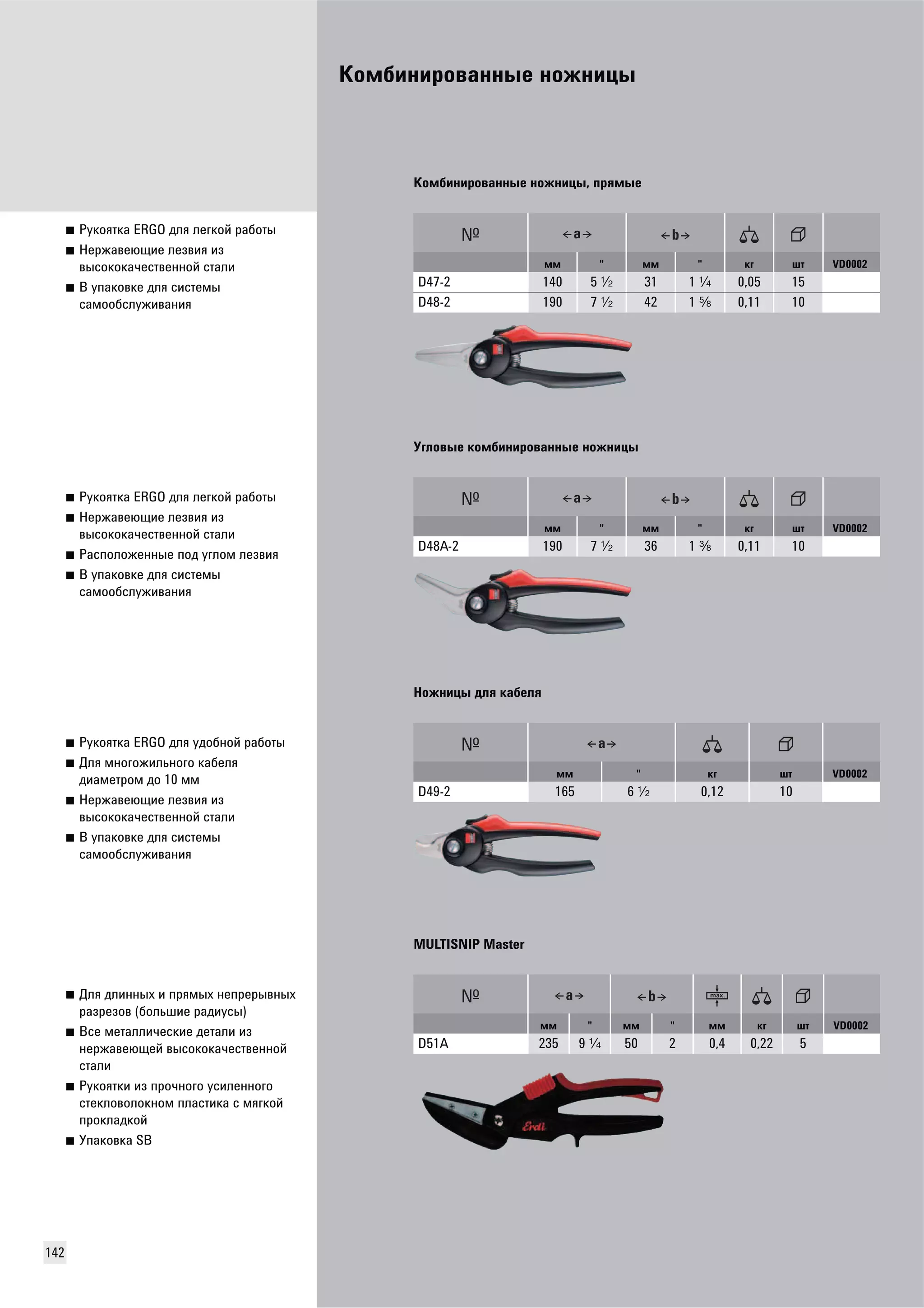 ǘǼǺǯǶǻǶǾǼǰǮǻǻȉǳ ǻǼǴǻǶȄȉ 
142 
■ ǞȁǸǼȍȀǸǮ ERGO ǲǹȍ ǹǳǱǸǼǷ ǾǮǯǼȀȉ 
■ ǛǳǾǴǮǰǳȌȇǶǳ ǹǳǵǰǶȍ Ƕǵ 
ǰȉǿǼǸǼǸǮȅǳǿȀǰǳǻǻǼǷ ǿȀǮǹǶ 
■ ǐ ȁǽǮǸǼǰǸǳ ǲǹȍ ǿǶǿȀǳǺȉ 
ǿǮǺǼǼǯǿǹȁǴǶǰǮǻǶȍ 
ǘǼǺǯǶǻǶǾǼǰǮǻǻȉǳ ǻǼǴǻǶȄȉ, ǽǾȍǺȉǳ 
ǺǺ  ǺǺ  ǸǱ ȆȀ VD0002 
D47-2 140 5 I 31 1 R 0,05 15 
D48-2 190 7 I 42 1 P 0,11 10 
■ ǞȁǸǼȍȀǸǮ ERGO ǲǹȍ ǹǳǱǸǼǷ ǾǮǯǼȀȉ 
■ ǛǳǾǴǮǰǳȌȇǶǳ ǹǳǵǰǶȍ Ƕǵ 
ǰȉǿǼǸǼǸǮȅǳǿȀǰǳǻǻǼǷ ǿȀǮǹǶ 
■ ǞǮǿǽǼǹǼǴǳǻǻȉǳ ǽǼǲ ȁǱǹǼǺ ǹǳǵǰǶȍ 
■ ǐ ȁǽǮǸǼǰǸǳ ǲǹȍ ǿǶǿȀǳǺȉ 
ǿǮǺǼǼǯǿǹȁǴǶǰǮǻǶȍ 
ǡǱǹǼǰȉǳ ǸǼǺǯǶǻǶǾǼǰǮǻǻȉǳ ǻǼǴǻǶȄȉ 
ǺǺ  ǺǺ  ǸǱ ȆȀ VD0002 
D48A-2 190 7 I 36 1 Z 0,11 10 
■ ǞȁǸǼȍȀǸǮ ERGO ǲǹȍ ȁǲǼǯǻǼǷ ǾǮǯǼȀȉ 
■ ǒǹȍ ǺǻǼǱǼǴǶǹȊǻǼǱǼ ǸǮǯǳǹȍ 
ǲǶǮǺǳȀǾǼǺ ǲǼ 10 ǺǺ 
■ ǛǳǾǴǮǰǳȌȇǶǳ ǹǳǵǰǶȍ Ƕǵ 
ǰȉǿǼǸǼǸǮȅǳǿȀǰǳǻǻǼǷ ǿȀǮǹǶ 
■ ǐ ȁǽǮǸǼǰǸǳ ǲǹȍ ǿǶǿȀǳǺȉ 
ǿǮǺǼǼǯǿǹȁǴǶǰǮǻǶȍ 
ǛǼǴǻǶȄȉ ǲǹȍ ǸǮǯǳǹȍ 
ǺǺ  ǸǱ ȆȀ VD0002 
D49-2 165 6 I 0,12 10 
■ ǒǹȍ ǲǹǶǻǻȉȃ Ƕ ǽǾȍǺȉȃ ǻǳǽǾǳǾȉǰǻȉȃ 
ǾǮǵǾǳǵǼǰ (ǯǼǹȊȆǶǳ ǾǮǲǶȁǿȉ) 
■ ǐǿǳ ǺǳȀǮǹǹǶȅǳǿǸǶǳ ǲǳȀǮǹǶ Ƕǵ 
ǻǳǾǴǮǰǳȌȇǳǷ ǰȉǿǼǸǼǸǮȅǳǿȀǰǳǻǻǼǷ 
ǿȀǮǹǶ 
■ ǞȁǸǼȍȀǸǶ Ƕǵ ǽǾǼȅǻǼǱǼ ȁǿǶǹǳǻǻǼǱǼ 
ǿȀǳǸǹǼǰǼǹǼǸǻǼǺ ǽǹǮǿȀǶǸǮ ǿ ǺȍǱǸǼǷ 
ǽǾǼǸǹǮǲǸǼǷ 
■ ǡǽǮǸǼǰǸǮ SB 
MULTISNIP Master 
ǺǺ  ǺǺ  ǺǺ ǸǱ ȆȀ VD0002 
D51A 235 9 R 50 2 0,4 0,22 5 
 
