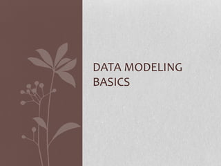 DATA MODELING
BASICS

 