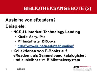 Deutschsprachige Verlage hinken der Entwicklung hinterherDurchbruch des E-Books?02.05.20114