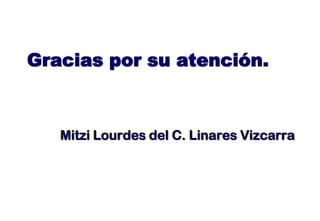Gracias por su atención.
Mitzi Lourdes del C. Linares Vizcarra
 