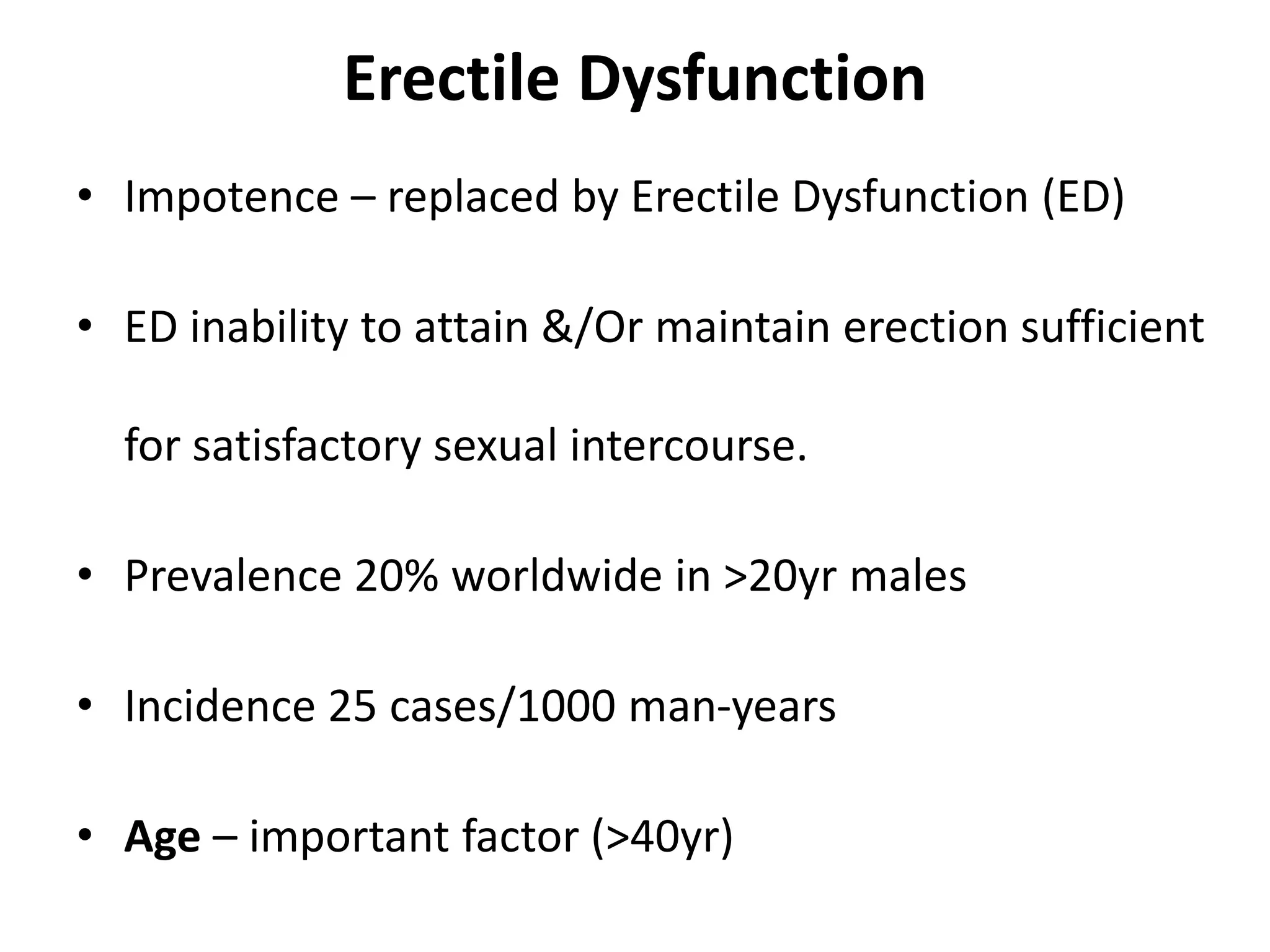 Erectile dysfunction - causes and diagnosis | PPTX