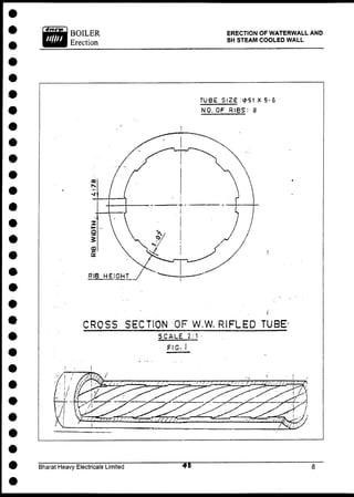 ERECTION OF WATERWALL AND
SH STEAM COOLED WALL
TUBE SIZE :<r>51 X 5- 6
NO, OF RIBS: 8
i
Bharat Heavy Electricals Limited
 