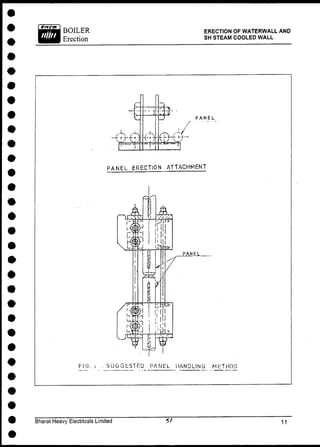 BOILER
Erection
ERECTION OF WATERWALL AND
SH STEAM COOLED WALL
P A N E L E R E C T I O N A T T A C H M E N T
P A N E L
FIG. .j . S U G G E S T E D PANEL HANDLING METHOD
Bharat Heavy Electricals Limited
 
