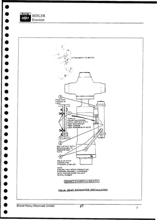WELD UP INTER
CONNECTING
PIPEWORK (3 WELOSI
NOTE:
ENSURE THAT INTER CONNECTING
PIPEWORK ASSEMBLY IS MARKED
WITH. AND MATCHES THE UNIT
SERIAL NUMBER
[ASSEMBLE IN NUMERICAL SEQUENCE j
F l r
r — * f y A T
EXCHANGER INSTALLATION
Bharat Heavy Electricals Limited
 