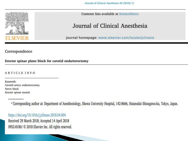 Erector spinae plane block for pain management | PPTX