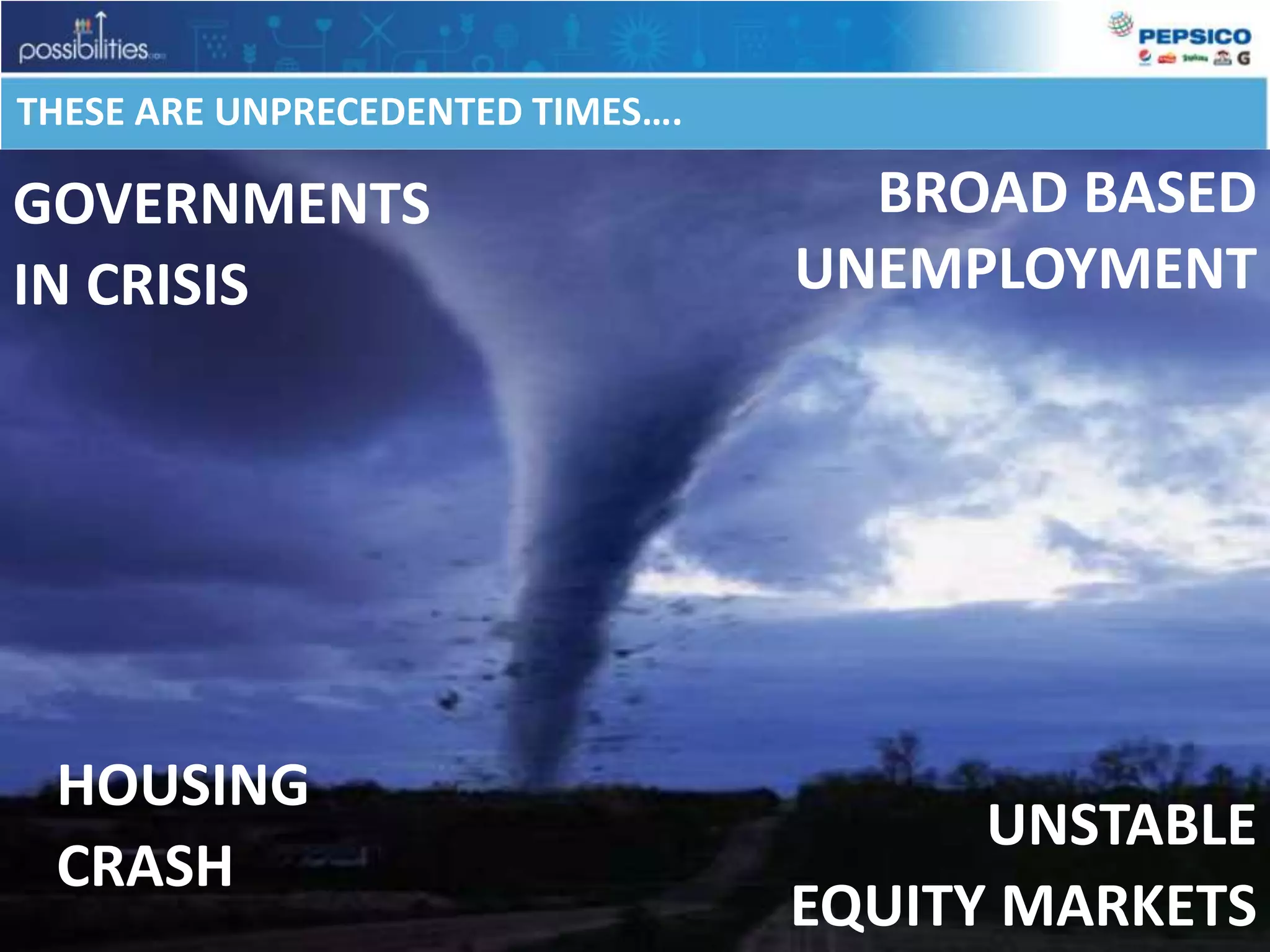 THESE ARE UNPRECEDENTED TIMES….BROAD BASED UNEMPLOYMENTGOVERNMENTS IN CRISISHOUSING CRASHUNSTABLE EQUITY MARKETS