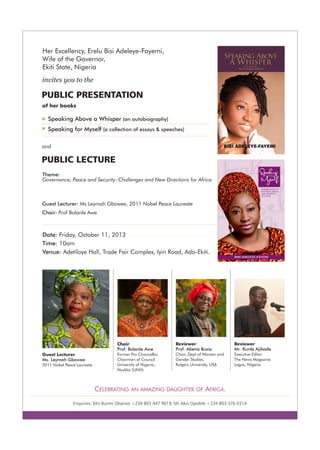 Public Presentation of Erelu Bisi Fayemi's Books
