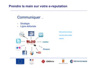 Prendre la main sur votre e-reputation

Communiquer …
-

Stratégie
Ligne éditoriale
Maroutchia bordeaux
Une fée dans l’atelier
Lalema

 