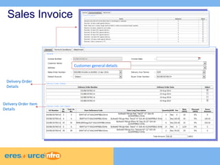 Sales Invoice 
Delivery Order 
Details 
Delivery Order Item 
Details 
Customer general details 
 