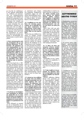 ΝΟΕΜΒΡΙΟΣ 2011 9EretriaPress
με πως θα την κερδίσουμε.
Ο Κος Κόλλιας παραιτήθηκε
της υπόθεσης για προσωπι-
κούς και επαγγελματικούς
του λόγους. Οσον αφορά την
φύλαξη δεν μπορούμε να ορί-
σουμε security και η δημοτική
αστυνομία δεν επαρκεί για
να φυλάξει το νησί, επιπλέον
η κυρία επίτροπος δεν μας
δικαιολογεί κονδύλια για το
λόγο αυτό. Απο την άλλη το
νησί βρίσκεται υπο εκκαθάρι-
ση και σε έξι μήνες θα έχουμε
το πόρισμα, μετά από αυτό
θα επιδιώξουμε να νοικια-
στεί. Μετά απο αυτοψία που
έκαναν οι Αντιδήμαρχοι δεν
διαπίστωσαν να μένει κανείς
μέσα!»
6. Είστε ικανοποιημένοι από
την συνεργασία σας με τον
Σύλλογο Εθελοντών ‘’Η Μέ-
δουσσα;’’ Με δεδομένο ότι
τους παραχωρήθηκε το νησί
των ονείρων για να γίνει το
περιβόητο φεστιβάλ και να
συγκεντωθούν χρήματα για
φιλανθρωπίες αλλα και για
τον κουμπαρά του Αρχαίου
Θεάτρου, έχετε ενημερωθεί
για τα οικονομικά στοιχεία
του φεστιβάλ; Είστε ικανο-
ποιημένος από τα αποτέλε-
σματα;
«Από την στιγμή που η ‘’Μέ-
δουσσα’’ εξυπηρετεί τον Δήμο
και μάλιστα δωρεάν είμαστε
πολύ ικανοποιημένοι, δεν μας
απασχολούνε τα οικονομικά
στοιχεία του καθενός συλλό-
γου. Ο Δήμος δεν ελέγχει ούτε
κάν τους συλλόγους που επι-
χορηγεί και μάλιστα αδρά. Η
Μέδουσσα, έβαλε χίλια ευρώ
στον κουμπαρά ένώ οι υπό-
λοιποι σύλλογοι-κάτοικοι- και
επαγγελματίες δεν έβαλαν
τίποτα, ενώ όταν μπήκα ως
υποψήφιος δήμαρχος άκουγα
από τον κόσμο ότι πρώτη προ-
τεραιότητα του είναι το Αρ-
χαίο Θέατρο αλλά στην πράξη
δεν έκαναν τίποτα.»
7. Τι γίνεται με την διαφορε-
τική τιμολόγηση σε Ερέτρια
και Αμάρυνθο για το νερό,
δεν θα έπρεπε για προφανείς
λόγους να γίνεται ισότιμη τι-
μολόγηση για να μην κατηγο-
ρηθείτε οτι μεροληπτείτε και
πάλι;
«Είναι οξύμωρο το γεγονός
ότι και οι Αμαρύνθιοι και οι
Ερετριανοί με κατηγορούν ότι
μεροληπτώ αντίστοιχα, αυτό
με ικανοποιεί γιατι δείχνει
μια ισορροπία. Διαφορετική
τιμολόγηση είχαμε και από
παλιά, προσπαθήσαμε να μει-
ώσουμε τις ανισότητες ώστε
σε επόμενη φάση να εξισω-
θούνε οι όποιες διαφορές.»
8. Τι συμβαίνει με την υπό-
θεση του κλειστου γυμνα-
στηρίου και τα 840.000 που
μας έχουν επιδικαστεί να
πληρώσουμε; Τελικά κληρο-
νομήσαμε και από την Αμά-
ρυνθο δόξα τον Θεό αρκετά
χρέη.
«Αυτή είναι μια υπόθεση που
ακόμη με σοκάρει ύστερα
από τόσο καιρό που την γνω-
ρίζω και πρέπει να γίνει γνω-
στή στον κόσμο, γιατι απ’ότι
φαίνεται νομικά την έχουμε
χάσεικαι θα κληθούμε να τα
πληρώσουμε αυτά τα χρήμα-
τα. Είναι ένα έργο που ξεκίνη-
σε στα πλαίσια των ολυμπια-
κών αγώνων, με αρχικό ποσό
400.000. Εγινε μελέτη, δη-
μοπρατήθηκε και δόθηκε σε
εργολάβο. Ο εργολάβος έκα-
νε τα χωματουργικά και την
εξυγείανση του εδάφους και
έριξε μπετό καθαριότητας.
Σε αυτή την κατάσταση είναι
εως και σήμερα, το έργο και
καλούμαστε να πληρώσουμε
840.000 που είναι ως τώρα
μαζί με τους τόκους το ποσό
που έχει κατοχυρώσει δικα-
στικά ο εργολάβος. Δυστυχώς
το δικαστήριο δεν δέχθηκε να
κάνει αυτοψία. Ναι δόξα τον
Θεό κληρονομήσαμε αρκετά
χρέη και από τον Δήμο Αμα-
ρύνθου.»
9. Tι γίνεται με την υπόθεση
της πηγής στην ανώ βαθεια
(περιοχή μοναστήρι) για την
οποία ερρίζουν δύο οικο-
γένειες; Θα αφησουμε τους
ανθρώπους να σκοτωθούν
για το νερό; Δεν πρέπει ο Δή-
μος να επέμβει κάνοντας ένα
εργο συλλογής και δίκαιης δι-
ανομής του νερού;
«Αυτήείναιμιαπαλιάιστορία
μεταξύ αδελφών που έχουν
φτάσει στα δικαστήρια και
έχει ως αντικείμενο μια πηγή
που είναι ακατάλληλη και
στην οποία ο Δήμος δεν μπο-
ρεί να παρέμβει, γιατι μπο-
ρεί να χρησιμοποιηθεί μόνο
για άρδευση και πότισμα των
ζώων. Εμείς έχουμε προτεί-
νει να τους υδροδοτήσουμε
κανονικά αλλα θα πρέπει να
επιβαρυνθούν το κόστος του
έργου αλλα δεν συμφωνούν.»
10. Απόσο γνωρίζω χειρί-
ζεστε άριστα την Αγγλική
γλώσσα καθ’ότι πιλότος,
έχετε διαβάσει το φυλλάδιο
που εκδόθηκε με έξοδα του
Δήμου για να διαφημίσει στο
εξωτερικό την Ερέτρια; Δεν
γελοιοποιούμαστε στα μά-
τια των ξένων για άλλη μια
φορά;
«Έχετε δίκιο από μια γρή-
γορη ματιά που έριξα διαπί-
στωσα και εγώ ότι έχει πάρα
πολλά λάθη, και γλωσσικά και
άλλα. Δυστυχώς έπρεπε να
ετοιμαστεί πολύ βιαστικά και
εμπιστευτήκαμε την εκδότρια
εταιρεία για τις μεταφρά-
σεις χωρίς να μπορέσουμε να
επέμβουμε, δυστυχώς ήταν
πολύ πρόχειρη δουλειά!»
11. Τι έχετε να πειτε για
ορισμένα «άτακτα παιδιά»
μέσα στο Δημοτικό Συμβού-
λιο που εν ώρα συμβουλίου
άλλοτε διαβάζουν εφημερί-
δα, αλλοτε διαπληκτίζονται
έντονα υβρίζοντας συναδέλ-
φους τους και άλλοτε πετάνε
σαΐτες;
«Προσπαθώ να τους ‘’μαλώ-
νω’’ μέσα στο συμβούλιο, τι
άλλο να κάνω;»
(Ερετριαpress: Θα φροντίσει
ο κόσμος να τους στείλει σπίτι
τους τότε στις επόμενες εκλο-
γές!)
12. Τι έχει συμβεί με την χω-
ματερή της Ερέτριας πίσω
απ’το νεκροταφείο που πήρε
φωτιά το βράδυ της 12ης Νο-
εμβρίου;
«Καποια γαΐδούρια έβαλαν
φωτιά στην χωματερή για
να δημιουργήσουν πρόβλη-
μα στον Δήμαρχο και στον
Αντιδήμαρχο Σαββατο βρά-
δυ. Αγνωστοι έβαλαν φωτιά
στους σωρούς από κλαδιά και
δέντρα που είχαμε ετοιμάσει
να πάρει η ΣΕΛΜΑΝ μετά από
σύμβαση που έχουμε υπο-
γράψει. Πέρασα όλη την νύ-
χτα στην φωτιά και το πρωί
«υποδέχτηκα καταλλήλως»
κάποια φορτηγά που ήθελαν
να ρίξουν και άλλα σκουπίδια,
αλλά και κάποιους εξέχοντες
Ερετριανούς που ήρθαν να
δούν αν πέτυχε η φωτιά που
έβαλαν οι ίδιοι.
ΑΣΤΥΝΟΜΙΚΟ
ΔΕΛΤΙΟ ΤΥΠΟΥ
➢ Εξαρθρώθηκε σπείρα που
διακινούσε παράνομα με-
γάλες ποσότητες αλκοόλ,
με έδρα την Ερέτρια και
διασυνδέσεις σε ολόκληρη
την Ελλάδα. Την σύλληψη
έκανε το επίλεκτο σώμα
της ΟΠΚΕ Ευβοίας ενώ την
όλη επιχείρηση συντόνισε
ο αστυνομικός Διευθυντής
Κος Μανώλης Γρηγοράκης.
Στο σπίτι της συμμορίας
βρέθηκαν 300 φιάλες πο-
τών και έξι τόνοι τσίπουρο.
➢ Το γνωστό κόλπο εκφο-
βισμού χρησιμοποίησαν
απατεώνες στην Αμάρυνθο
ενάντια σε μια ηλικιωμέ-
νη γυναίκα προκειμένου
να της αποσπάσουν 2000
ευρώ. Στην άτυχη γυναίκα
οι αδίστακτοι απατεώνες
προσποιήθηκαν ότι είναι
εφοριακοί και ότι δήθεν
ο γιός της χρωστάει στην
υπηρεσία τους μεγάλο χρη-
ματικό πρόστιμο.Η ηλικιω-
μένη γυναίκα προκειμένου
να προστατέψει τον γιό της
πήρε τα 2000 ευρώ από
την τράπεζα και τα έδωσαν
στους απατεώνες οι οποίοι
έφυγαν τρέχοντας.
➢ Ξεκαθάρισαν τους λογα-
ριασμούς τους με λοστούς
και μαχαίρια πέντε πα-
κιστανοί στην Αμάρυνθο
καταλήγοντας με δύο από
αυτούς αιμόφυρτους στο
νοσοκομείο Χαλκίδας. Φαί-
νεται πως οι δράστες ήταν
τρείς και ο ένας από αυτούς
χρωστούσε στα δύο θύμα-
τα, μαζί με τους φίλους του
τους ξυλοφόρτωσαν άγρια.
Ένας από τους δράστες συ-
νελήφθει και μαζί με τα δυο
θύματα που δεν έχουν χαρ-
τιά, θα απελαθεί και αυτός.
➢ Τρείς νεαροί συνελήφθη-
σαν στην Ερέτρια από την
Δ’ ΟΠΚΕ για κατοχή μεγά-
λης πόσοτητας χασίς. Συνε-
λήφθησαν ένας 32 χρονος
απο τον Δύστο, ένας 25
χρονος και ένας 21 χρονος
απο το Αλιβέρι. Η σύλλη-
ψη έγινε μετά απο τυχαίο
έλεγχο στο ΙΧ.
 