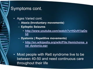 Epilepsy Rett Student Work Rett Syndrome | PPTX