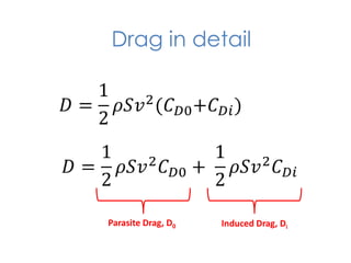 Drag in detail

Parasite Drag, D0

Induced Drag, Di

 