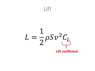 Lift

Lift coefficient

 