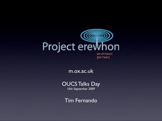 Erewhon   oucs talks day 10th september 2009