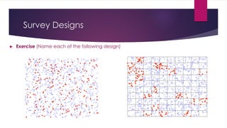 Survey Designs
► Exercise (Name each of the following design)
 
