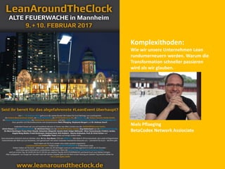 Komplexithoden:
Wie wir unsere Unternehmen Lean
rundumerneuern werden. Warum die
Transformation schneller passieren
wird als wir glauben.
Niels Pflaeging
BetaCodex Network Assiociate
 
