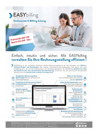 Promocode SKV 100
Sparen Sie CHF 100.–
 