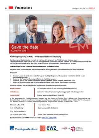 Ausgabe 4/5 April / Mai 2019 / ERFOLG52 Veranstaltung
 