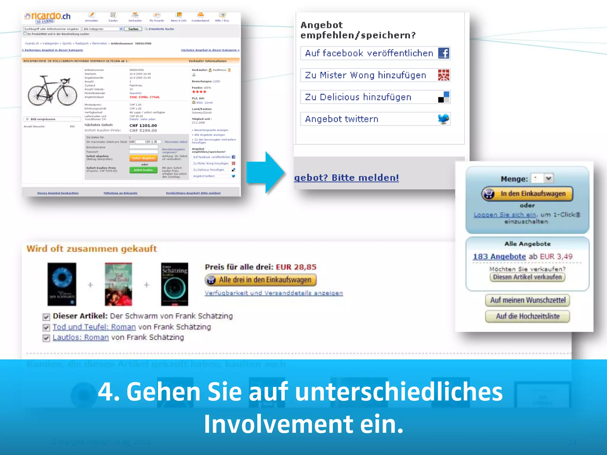 4. Gehen Sie auf unterschiedliches
                      Involvement ein.
© orange8 interactive ag, 2010                     24
 
