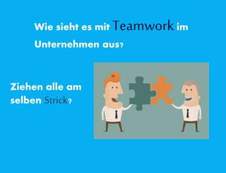 Wie sieht es mit Teamworkim
Unternehmen aus?
Ziehen alle am
selben Strick?
 