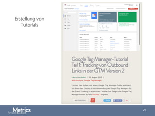 Erstellung von
Tutorials
29
 